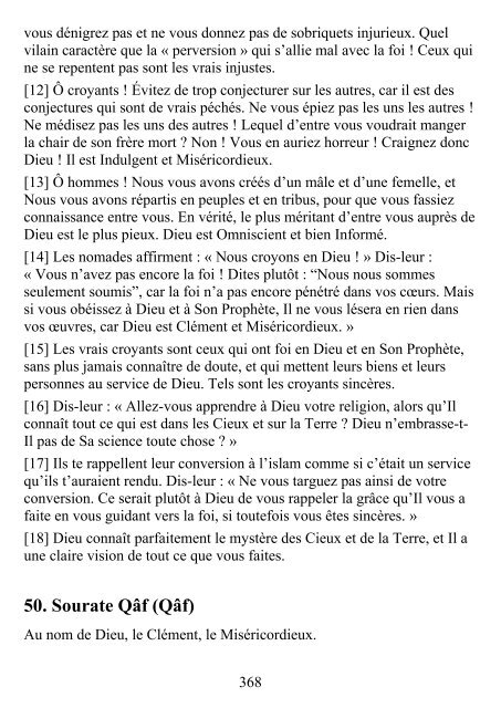 Lecture en ligne (version pdf) - Le Noble Coran