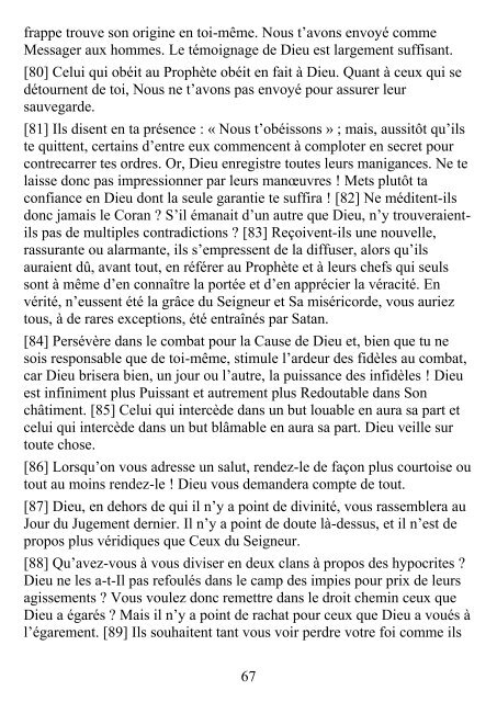 Lecture en ligne (version pdf) - Le Noble Coran