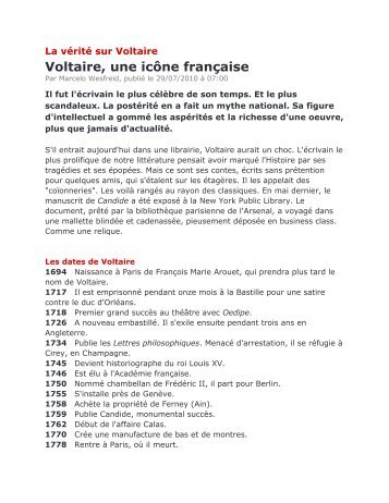Voltaire, une icône française (cliquez ici) - Voltaire à Ferney