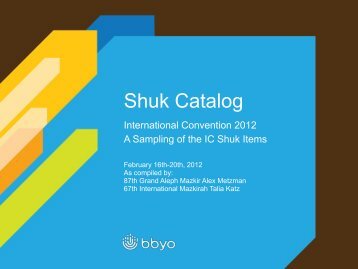 Official Shuk Catalog - BBYO