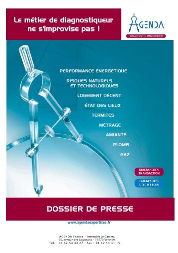 Dossier de Presse AGENDA - AGENDA Diagnostic Immobilier