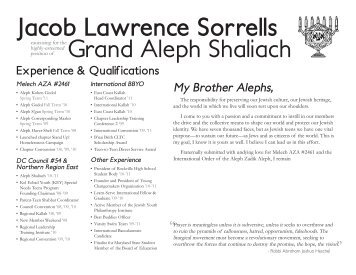 Jacob Lawrence Sorrells Grand Aleph Shaliach - BBYO