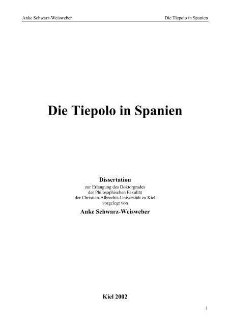Die Tiepolo in Spanien - Anke Schwarz-Weisweber