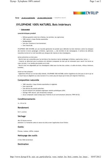 XYLOPHENE 100% NATUREL Bois Intérieurs - Cdecomania