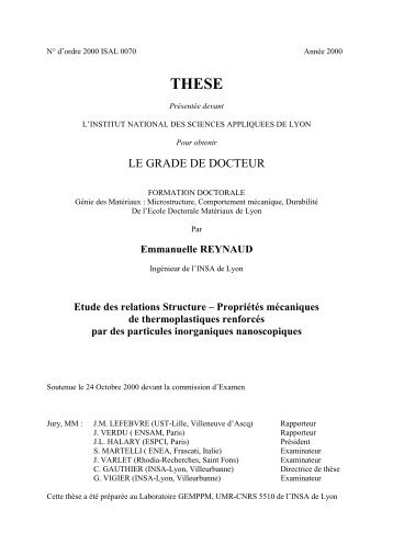 Etude des relations structure - propriétés mécaniques de ...