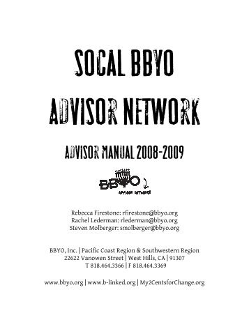 SOCAL BBYO Advisor Training Manual - BBYO.org
