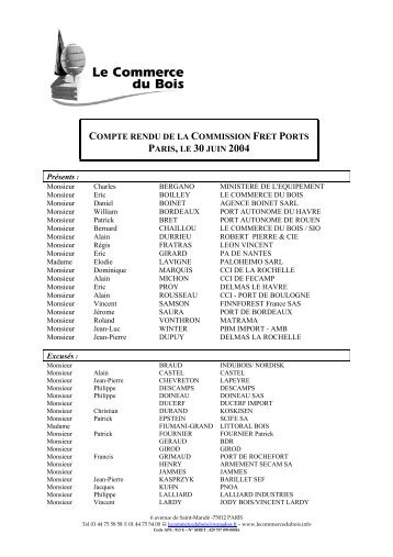 compte rendu de la commission fret ports paris, le 30 juin 2004