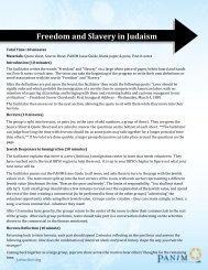 Freedom and Slavery in Judaism - Panim - BBYO