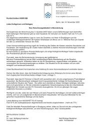 Rundschreiben Brandenburg vom November 2005 - BDA