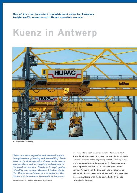 Container Cranes for Hupac and Combinant in Antwerp