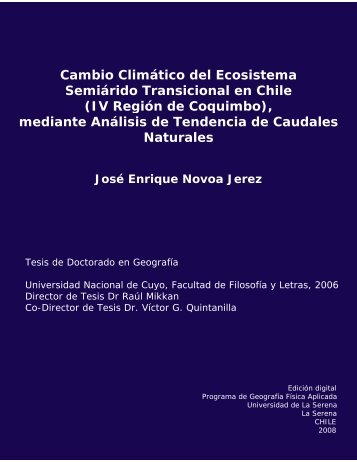 Cambio Climático del Ecosistema Semiárido Transicional en Chile ...