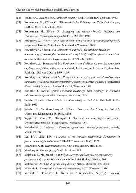 Cieplne właściwości dynamiczne grzejnika podłogowego