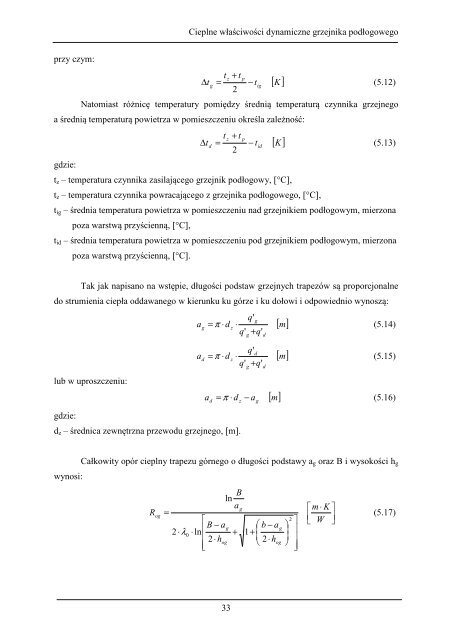 Cieplne właściwości dynamiczne grzejnika podłogowego