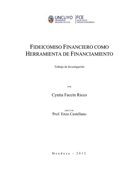 Fideicomiso Financiero como Herramienta de Financiamiento ...