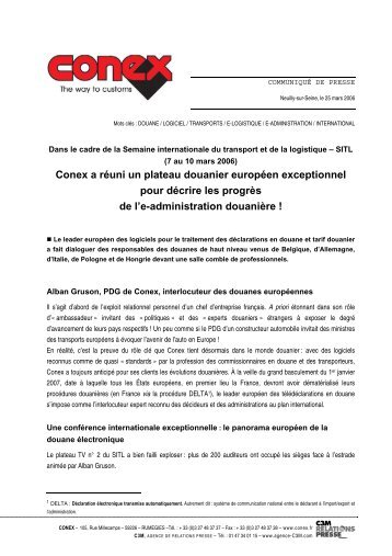 Conex a réuni un plateau douanier européen exceptionnel pour - C3M