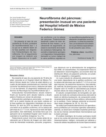 Neurofibroma del páncreas: presentación inusual ... - edigraphic.com