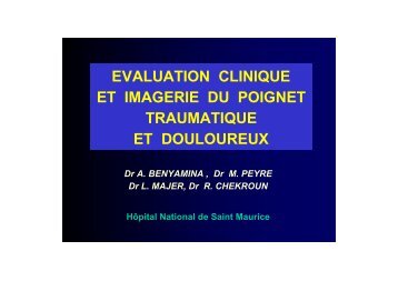 EVALUATION CLINIQUE ET IMAGERIE DU POIGNET ...