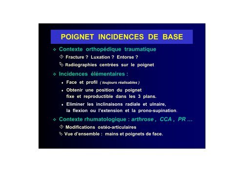 EVALUATION CLINIQUE ET IMAGERIE DU POIGNET ...