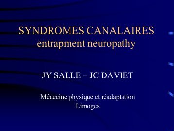 Syndromes canalaires - Cofemer