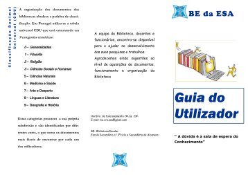 Guia do Utilizador - Biblioteca Escolar da ESA