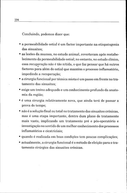 conceitos actuais do tratamento cirúrgico das sinusites crónicas