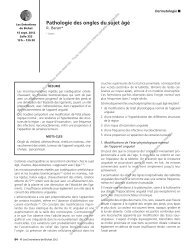 Pathologie des ongles du sujet âgé - Les Entretiens de Bichat