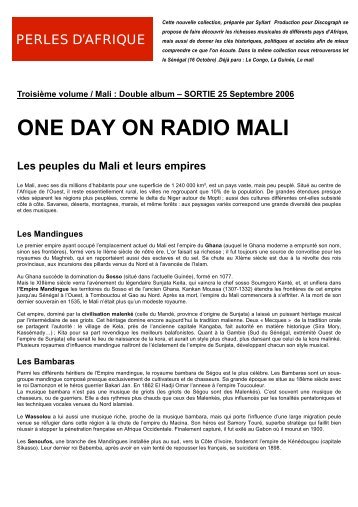 ONE DAY ON RADIO MALI - Accent Presse