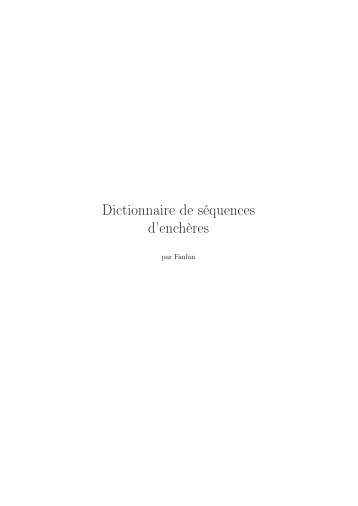 Dictionnaire de séquences d'enchères - par Fanfan - Quatramaran