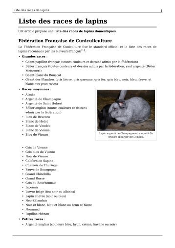 Liste des races de lapins