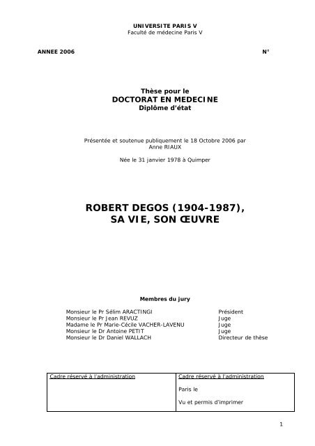 Robert Degos - Bibliothèque interuniversitaire de médecine