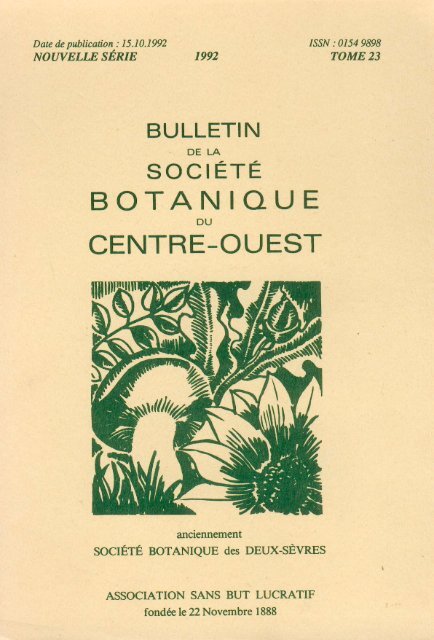 voir Bulletin - Société Botanique du Centre-Ouest