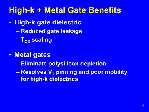 Intel 45nm Process Overview - UCSB CAD & Test