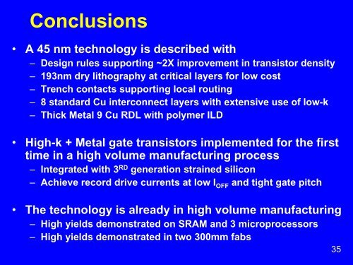 Intel 45nm Process Overview - UCSB CAD & Test