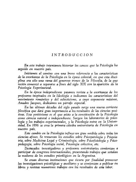 historia de la psicología en la argentina - Biblioteca Digital ...