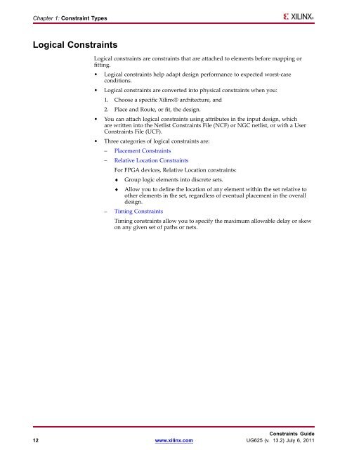 Xilinx Constraints Guide