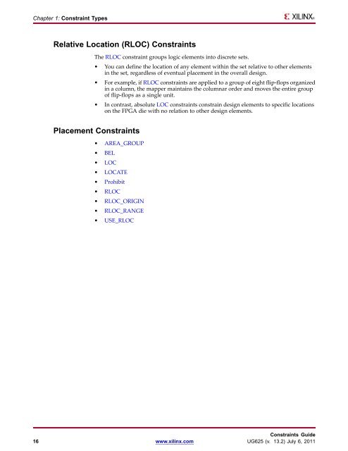 Xilinx Constraints Guide