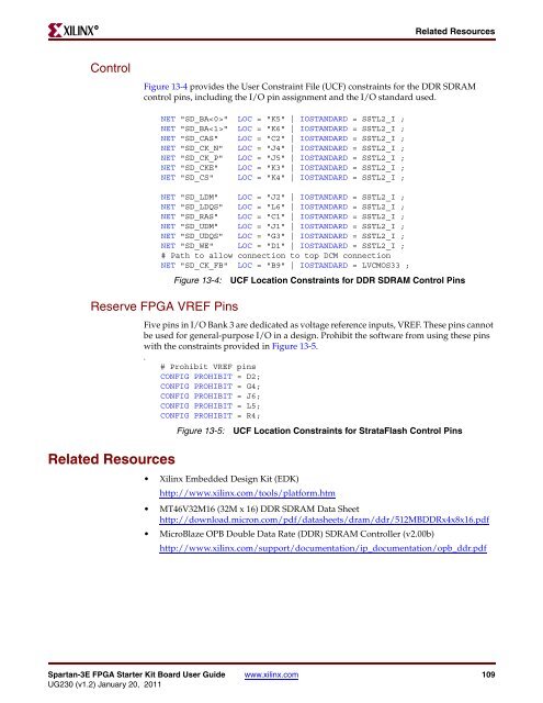 Xilinx UG230 Spartan-3E FPGA Starter Kit Board User Guide