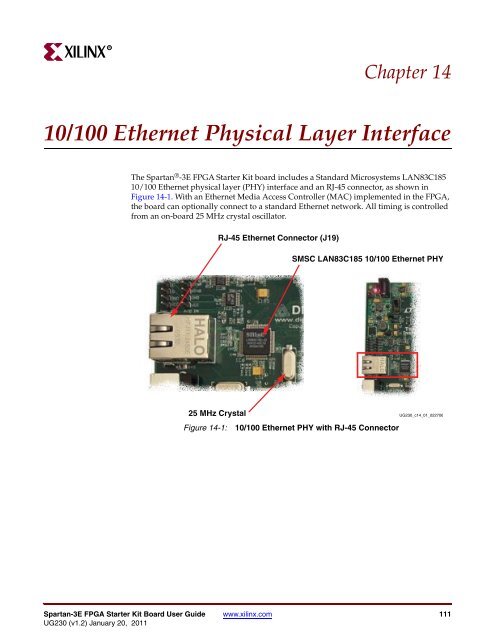 Xilinx UG230 Spartan-3E FPGA Starter Kit Board User Guide