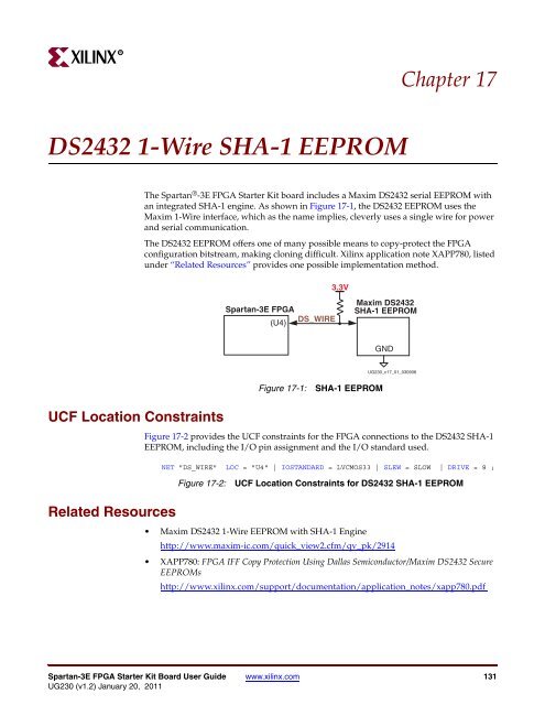 Xilinx UG230 Spartan-3E FPGA Starter Kit Board User Guide