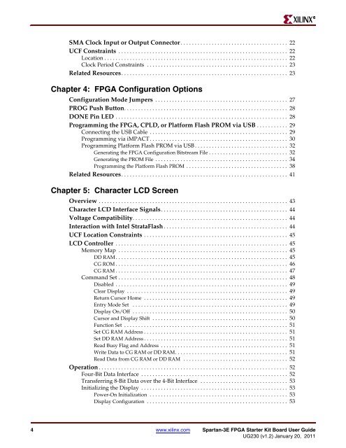 Xilinx UG230 Spartan-3E FPGA Starter Kit Board User Guide