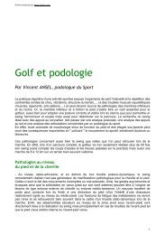 Golf et podologie (pdf, 5 p., 200 Ko) - IRBMS