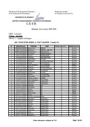 RESULTAt_CESB-Anglais Unilingue - Mali - Ministère de l'éducation