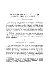 la epistemología y la cultura filosófica en la universidad