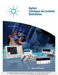 Agilent Catalogue des produits Distribution - Equipements ...