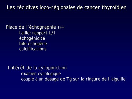 Algorithme de surveillance des cancers à ''faible risque'