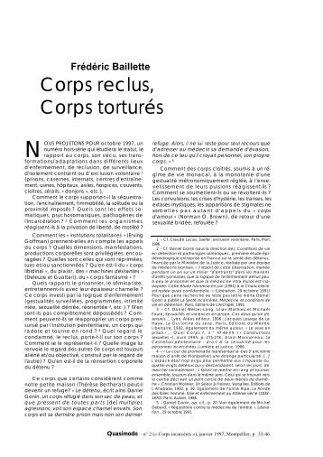 Corps reclus, Corps torturés - Quasimodo