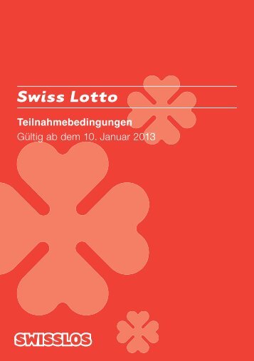 Teilnahmebedingungen Swiss Lotto (pdf) - Swisslos