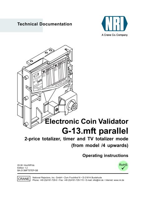 Details about   Tester for NRI G-13mft 6 channel output coin validator or compatible products 