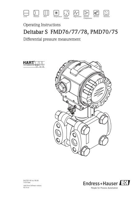 Deltabar S Pmd70 Pmd75 Fmd76 Fmd77 Fmd78 Ba