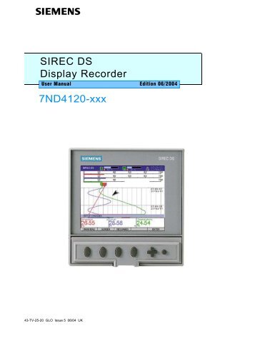 SIREC DS Display Recorder 7ND4120-xxx - Siemens